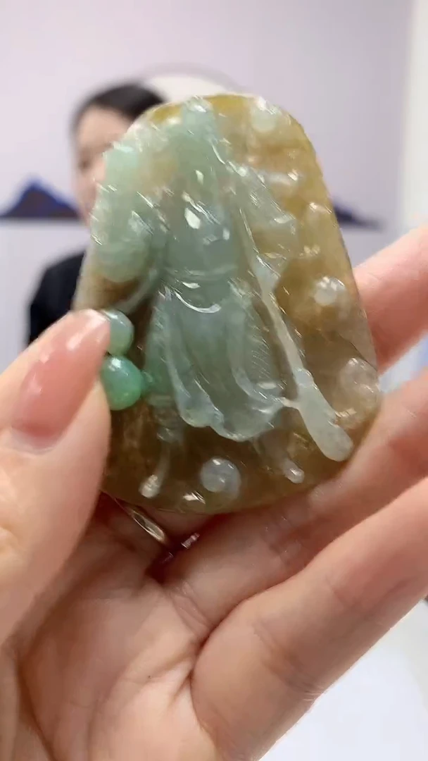 【闪购商品】定制翡翠未镶嵌4902DD-毛货挂件267