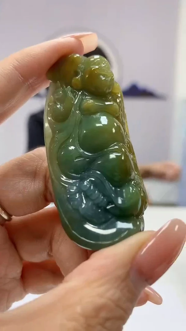 【闪购商品】定制翡翠未镶嵌4902DD-毛货挂件267