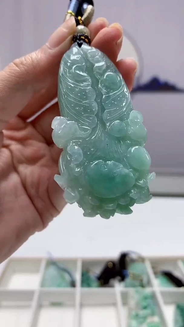 【闪购商品】定制翡翠未镶嵌4917zm-毛货挂件164白菜