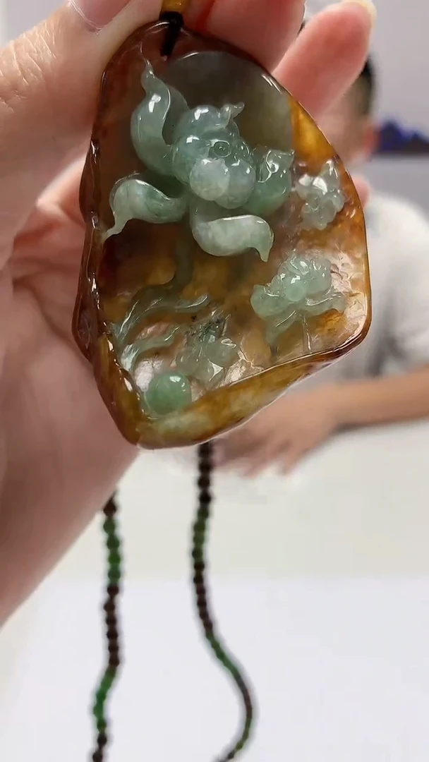 【闪购商品】定制翡翠未镶嵌5073zm-毛货配珠链一品清廉149