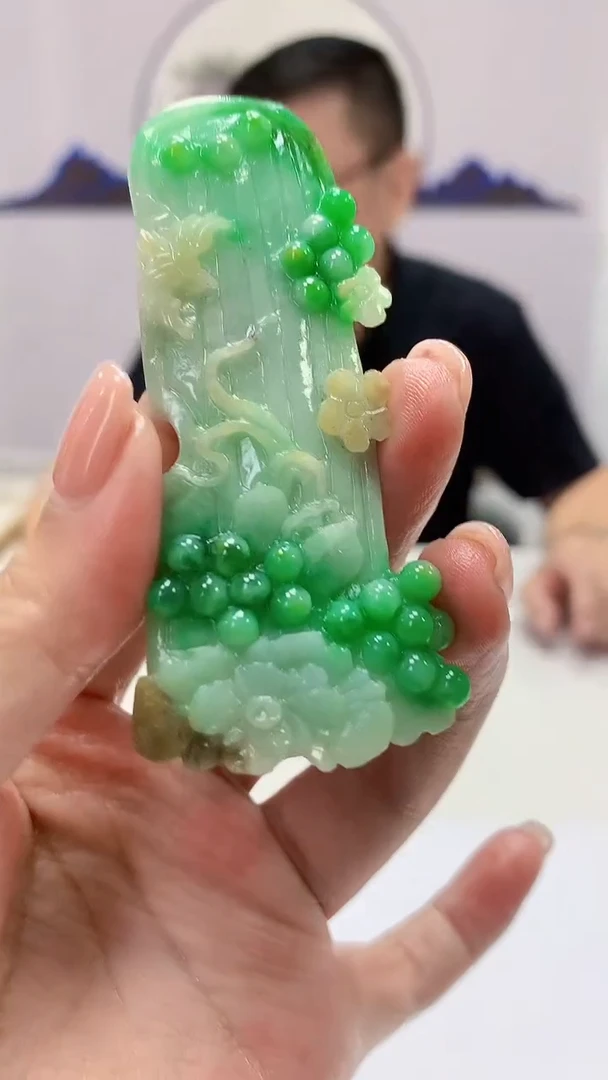 【闪购商品】定制翡翠未镶嵌4829ms-毛货85花鸟