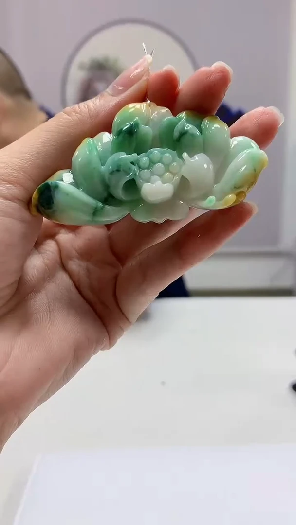 【闪购商品】定制翡翠未镶嵌毛货挂件花39-4836zm