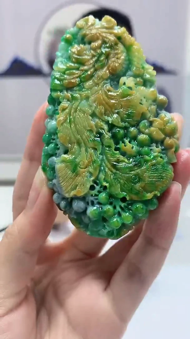 【闪购商品】定制翡翠未镶嵌5116zm-毛货赠龙门架凤凰158