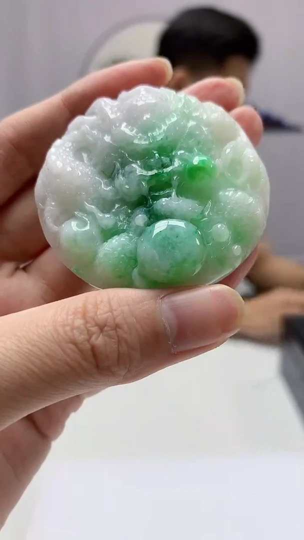 【闪购商品】定制翡翠未镶嵌4917zm-毛货挂件龙牌246