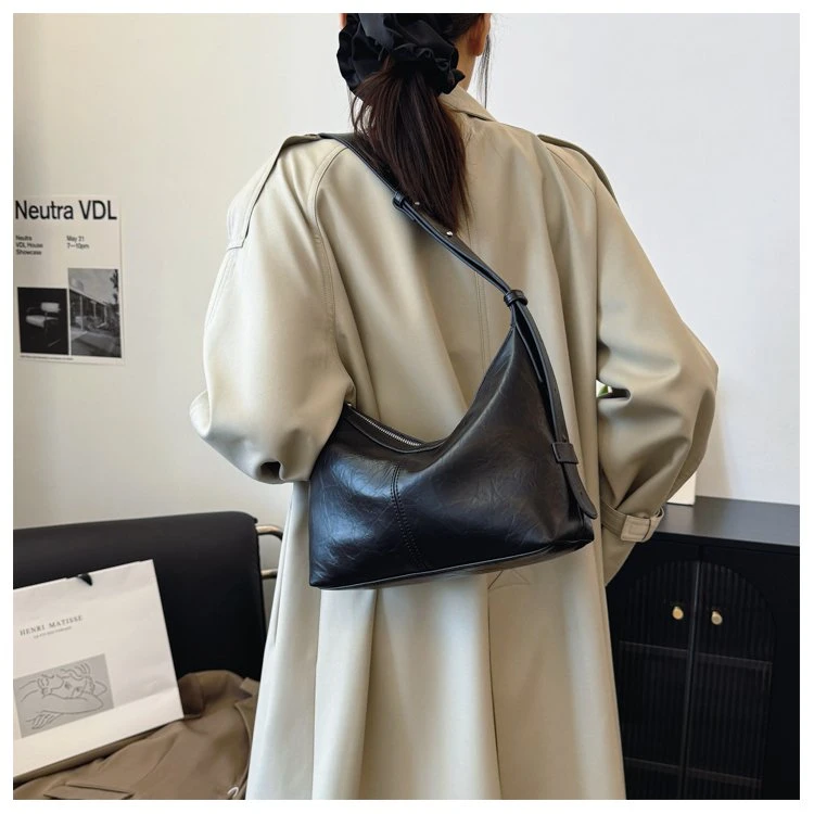 高级质感森系秋冬托特包包女2024新款大容量松弛感单肩斜挎包简约