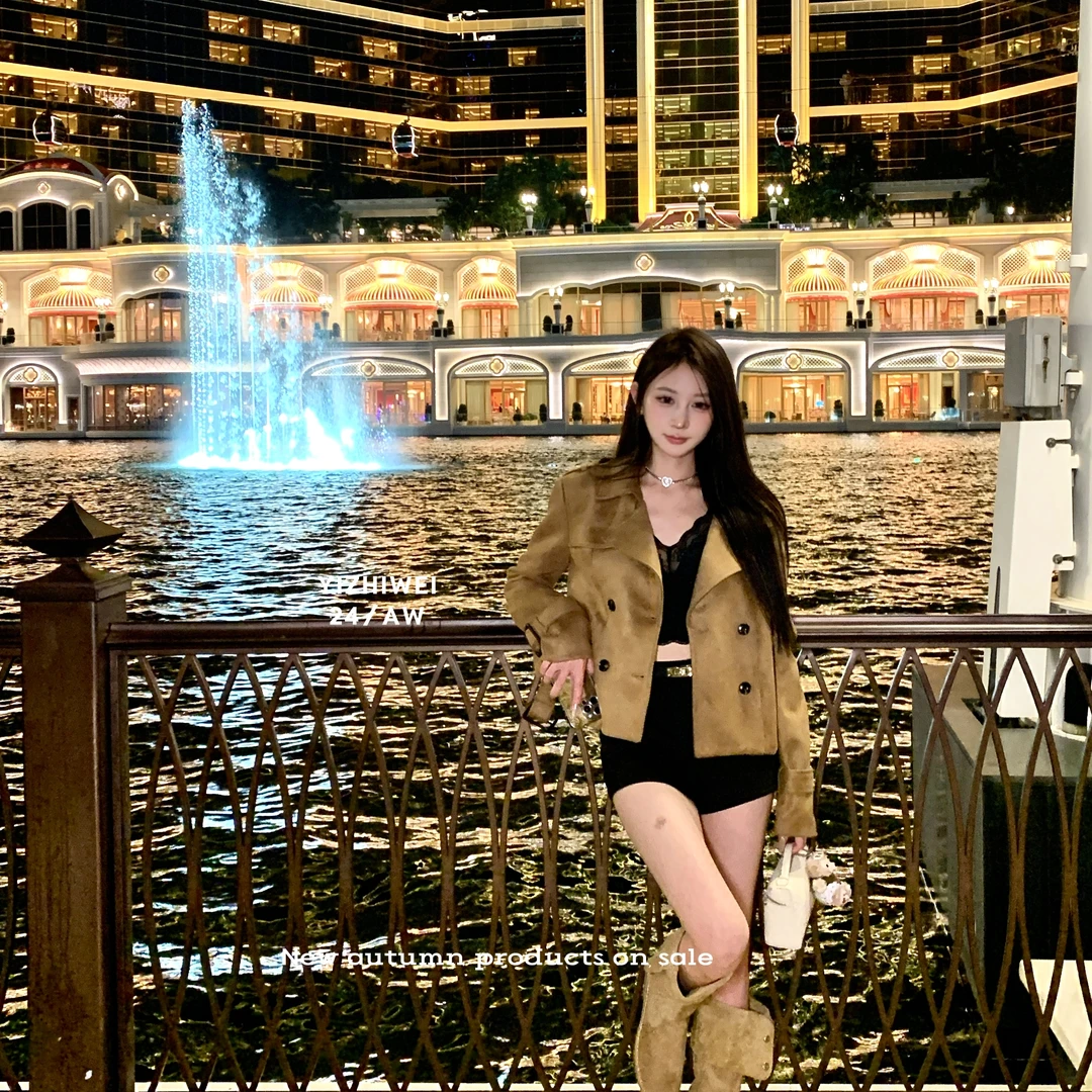 一芝薇velvet《店主私服》重工款秋日氛围短款风衣