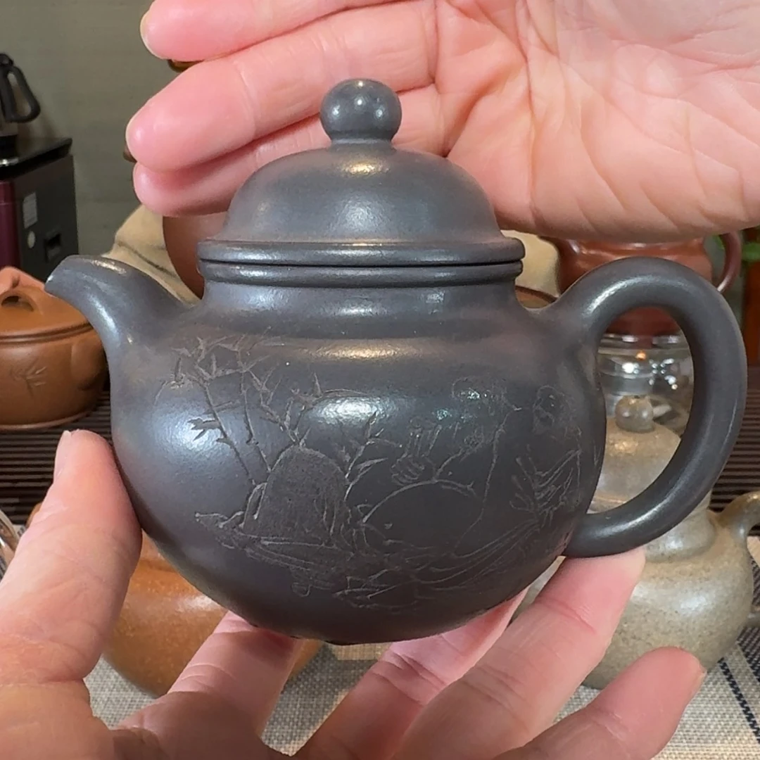 【闪购商品】紫砂茶壶200cc 天青