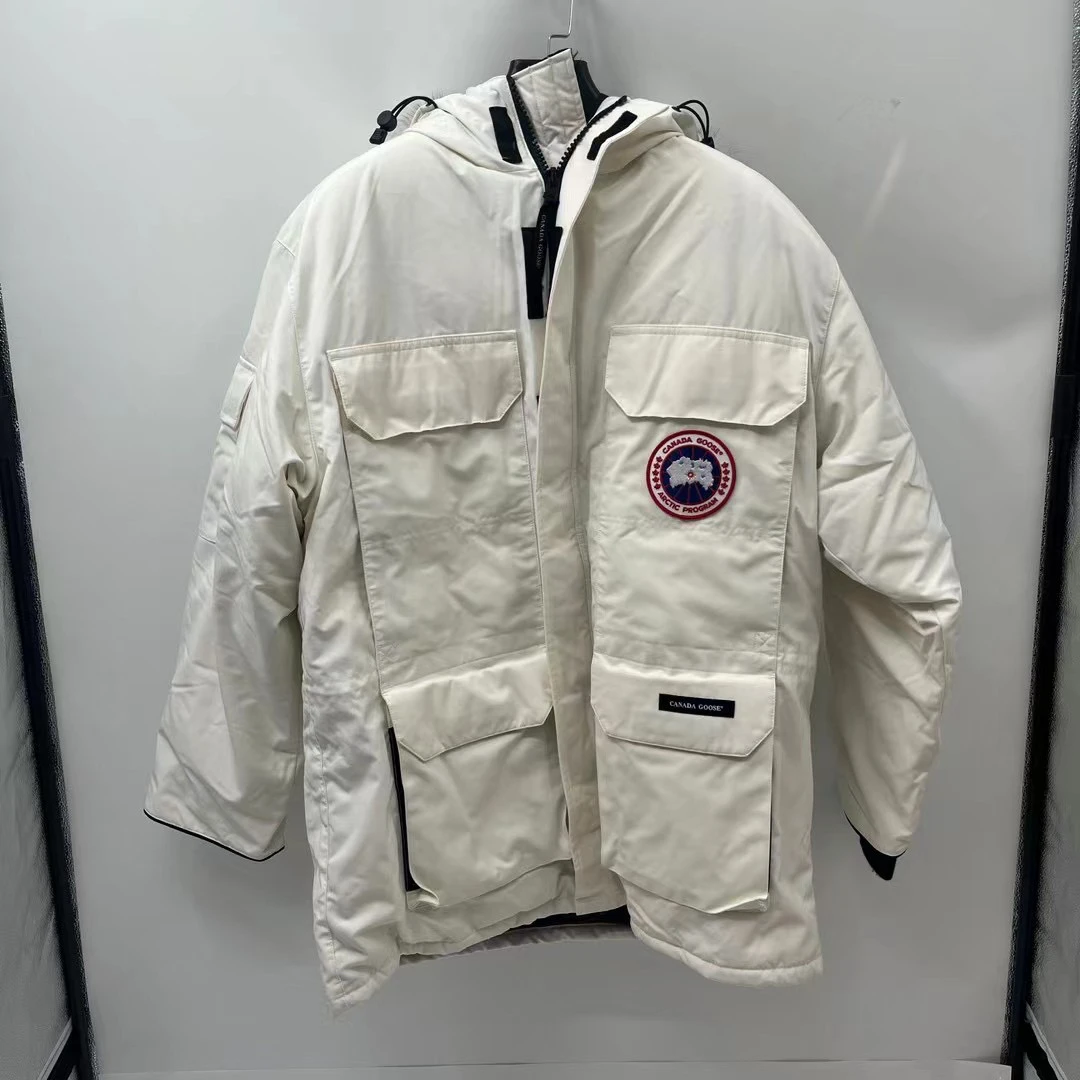 canada goose白色远征刺绣图案logo羽绒服 /L/99新