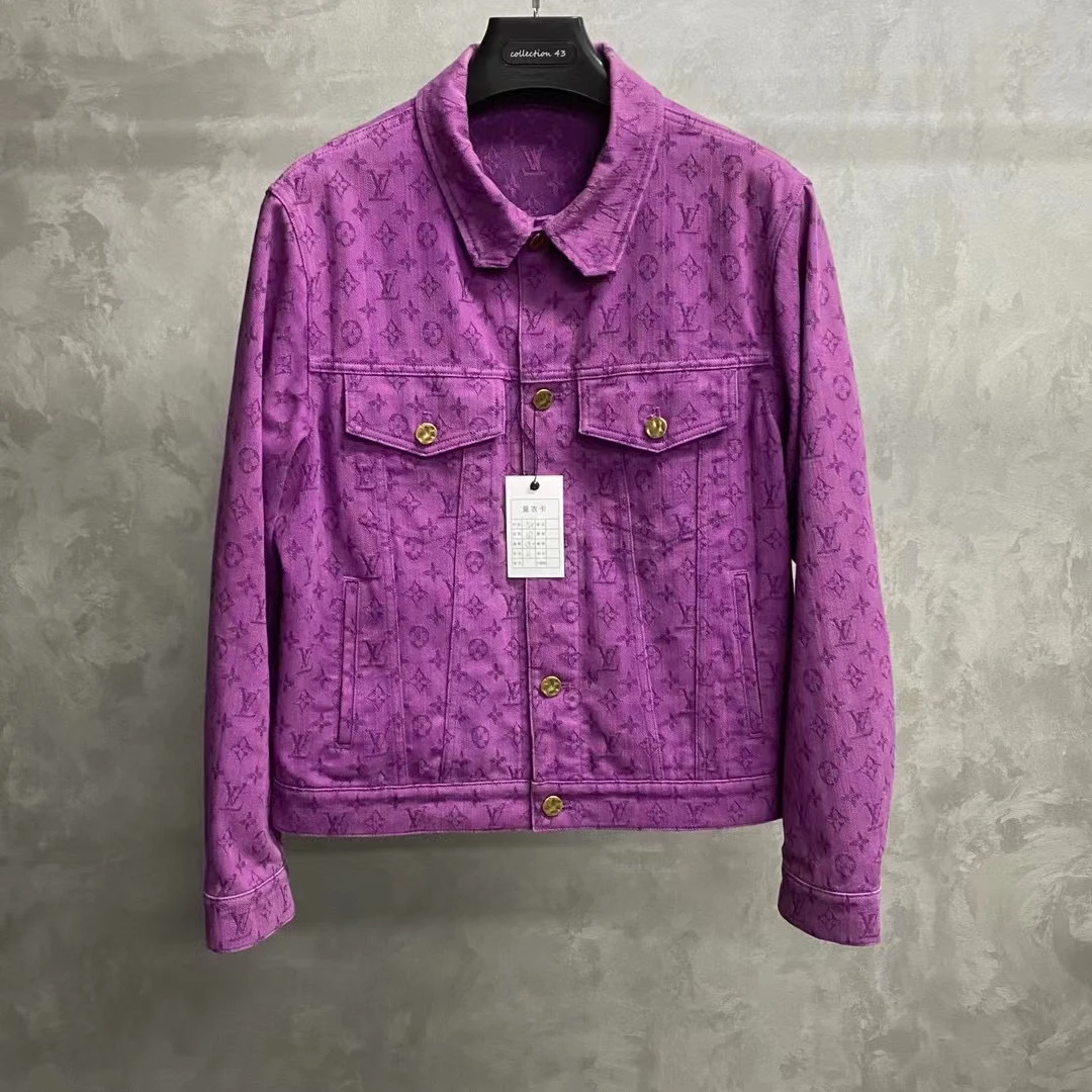 louis vuitton 紫色满印图案logo牛仔夹克/50/99新