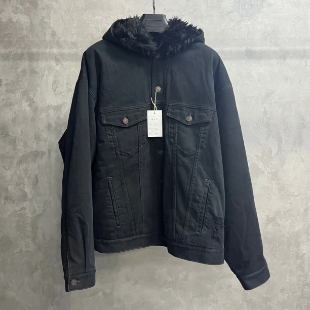 未使用 Balenciaga/巴黎世家 黑色单排扣皮草夹克外套/3