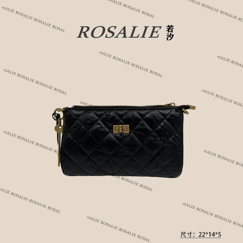 【一一One Oirginal】ZT-D7068-手抓牛皮黑 条纹斜跨女包