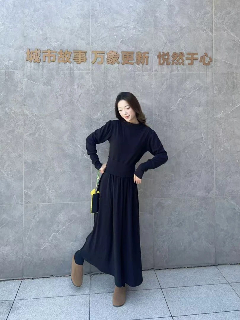 【予希 加绒套装】盐系轻熟慵懒风套装裙减龄上衣百搭半身裙