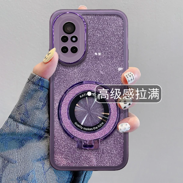 适用华为nova8pro横竖支架透明金属镜头膜简约大气软壳防摔