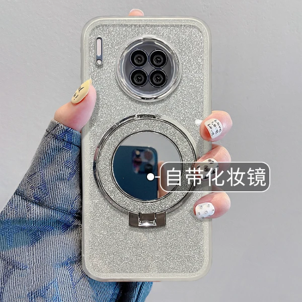 适用于华为Mate30满天星补妆镜支架镜头膜软硅胶手机壳女款