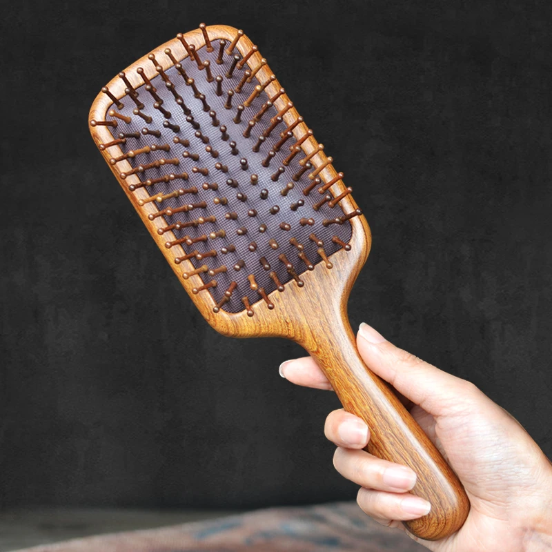 气垫气囊梳按摩头部经络檀木梳男女士专用长发脱发头皮家用梳子