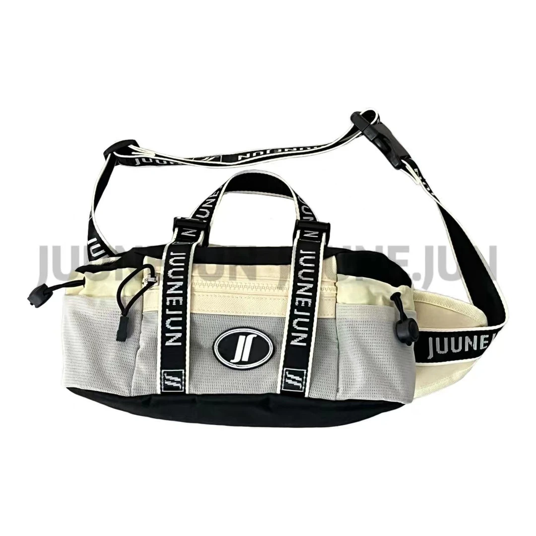 [MY]黑米拼接字母logo潮酷时尚休闲重工拉链包包 （酷感满满）