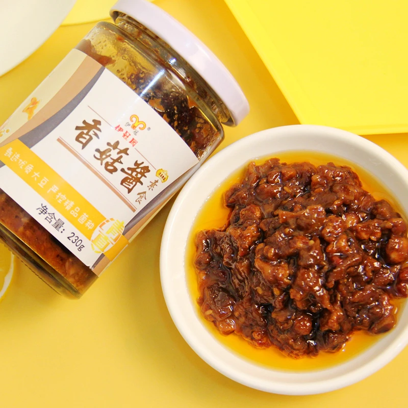 清真素食菌菇酱素牛肉素蘑菇酱香菇酱香辣即食拌面佛家斋菜下饭酱