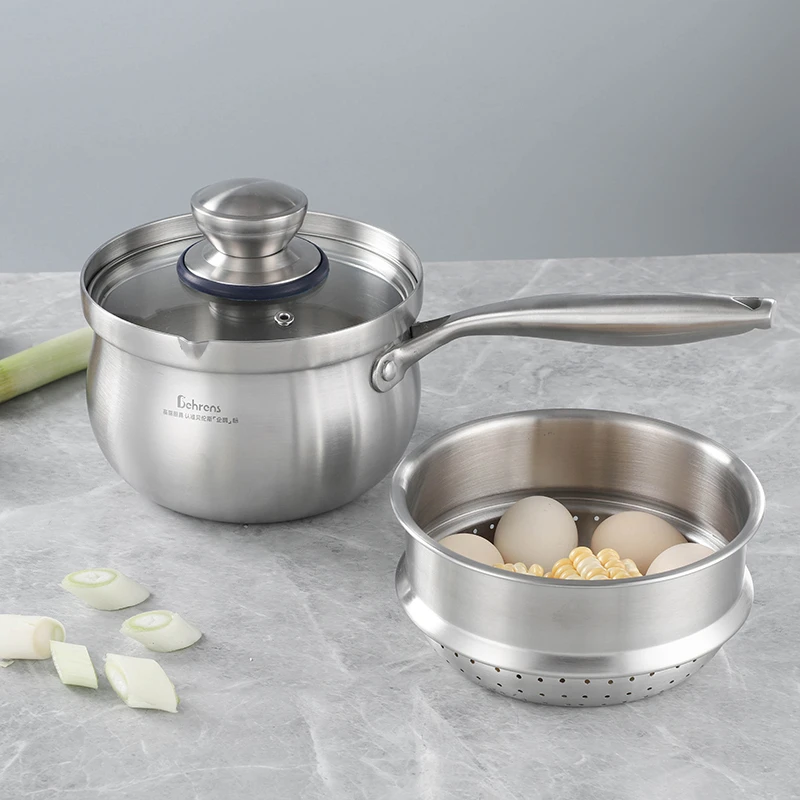 贝伦斯企鹅三层钢奶锅送蒸屉16-18cm