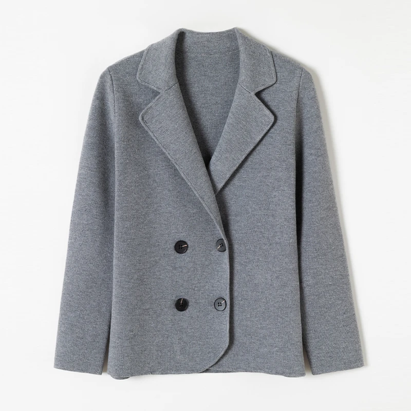 2025春款上新精纺细羊毛西装外套时尚宽松薄开衫西装领百搭女3030