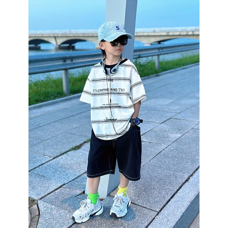 儿童装男童夏装套装2024新款中大童男孩夏季短袖衣服运动服时髦潮