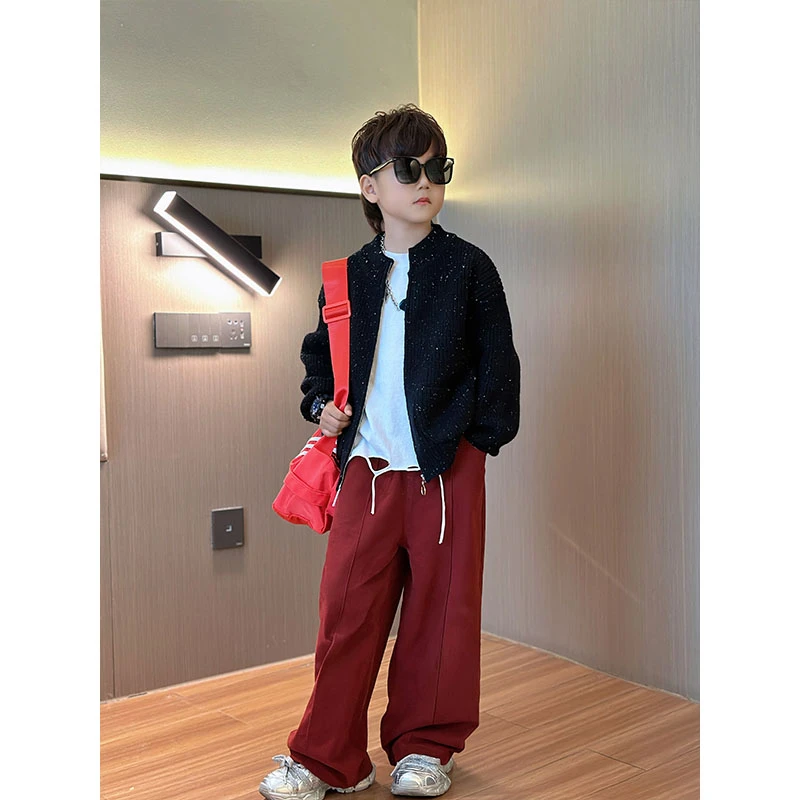 男童开衫毛衣秋冬款2024新款儿童时尚中大童男孩外套秋季针织衫潮