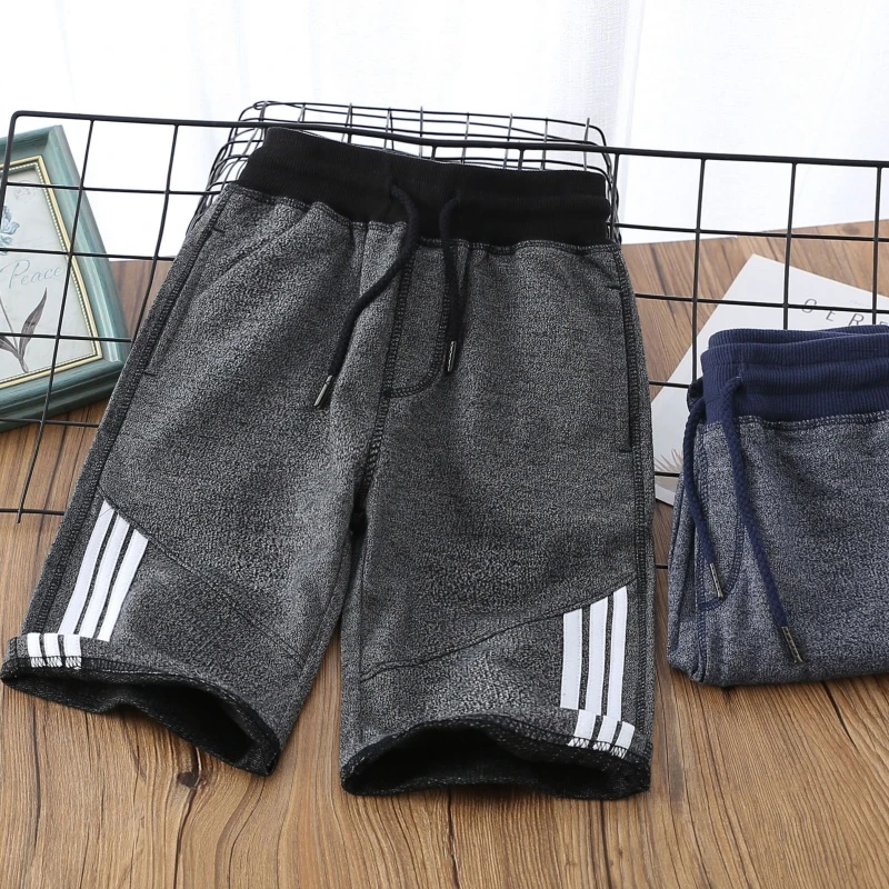 儿童薄款运动七分裤2024夏季男童毛圈沙滩裤中大童百搭休闲潮中裤