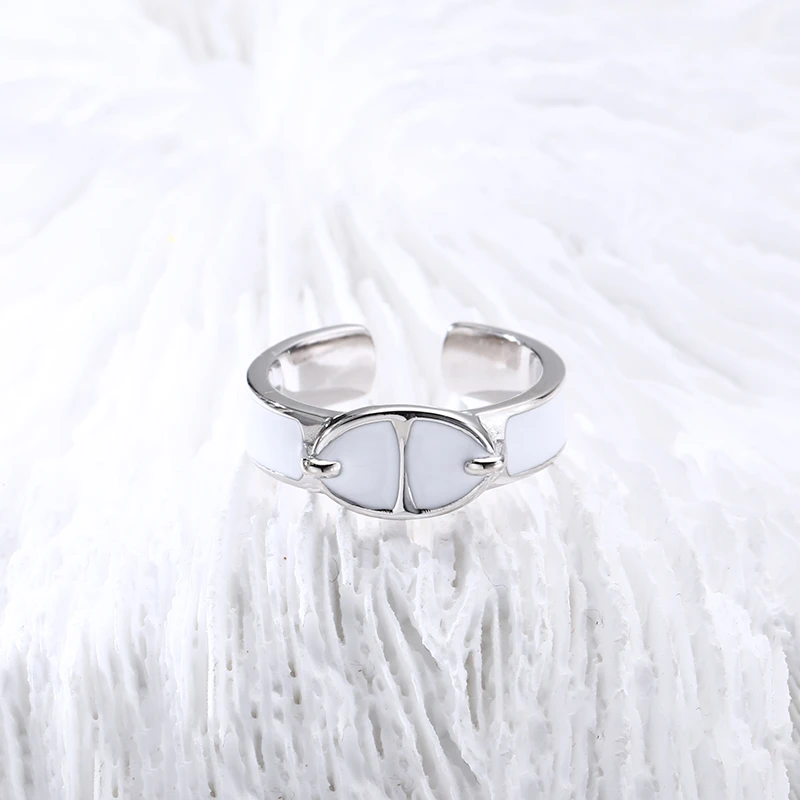 925银戒指 小众设计猪鼻子戒指 男女同款开口戒指