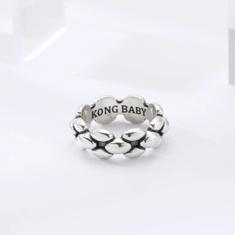 925银戒指 光面爆米花闭口戒指