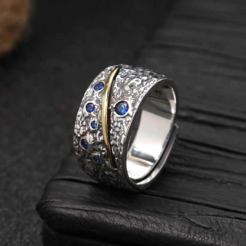 925银戒指 星空开口戒指