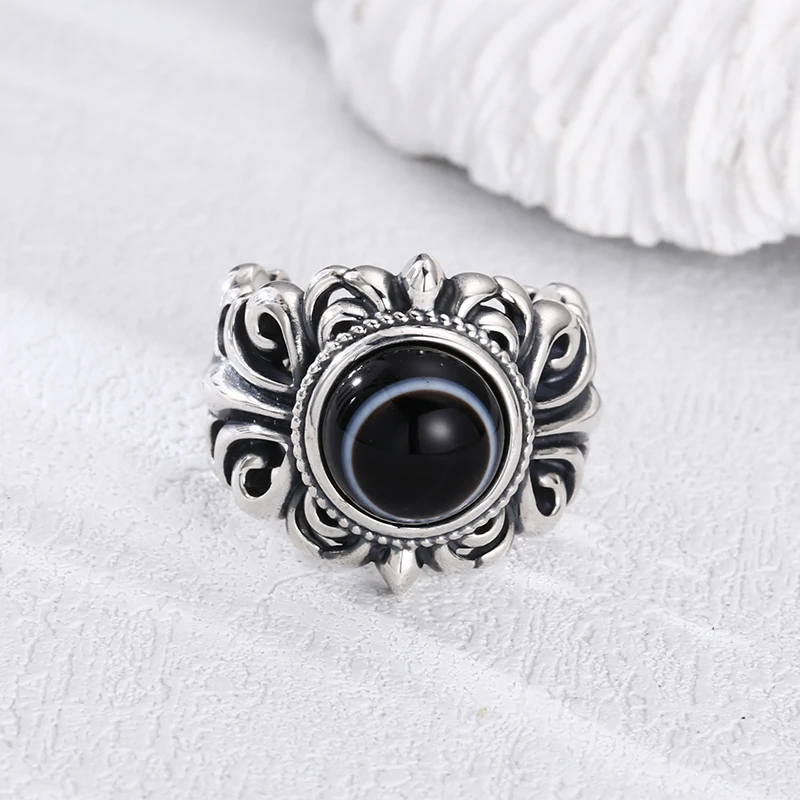 925银戒指 圆珠子开口戒指