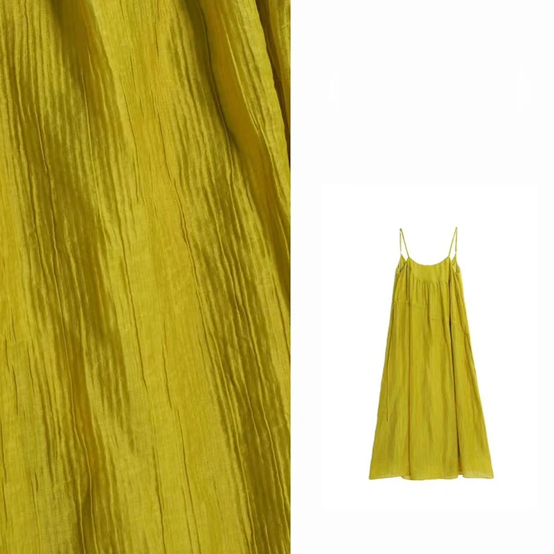 【冰岛美术馆】2024夏季新款设计感显瘦气质吊带裙高腰宽松连衣裙