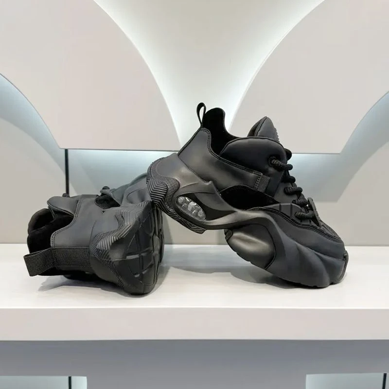 高颜值秋冬款2023新款时尚百搭低帮超轻厚底增高休闲鞋老爹鞋校园