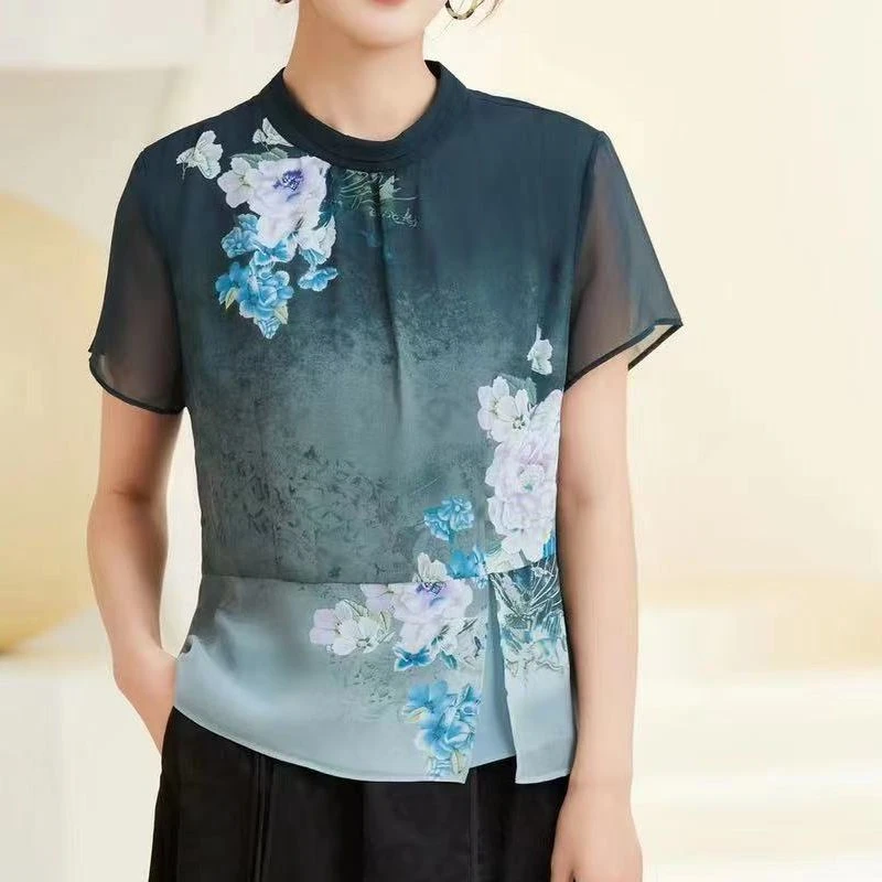 9-2319-33新款国风印花小衫