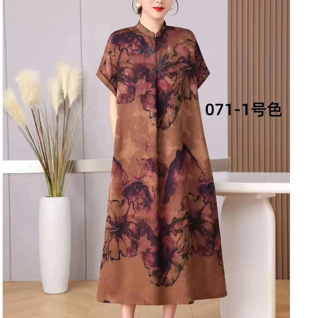 1-071-10新款舒适时尚印花连衣裙