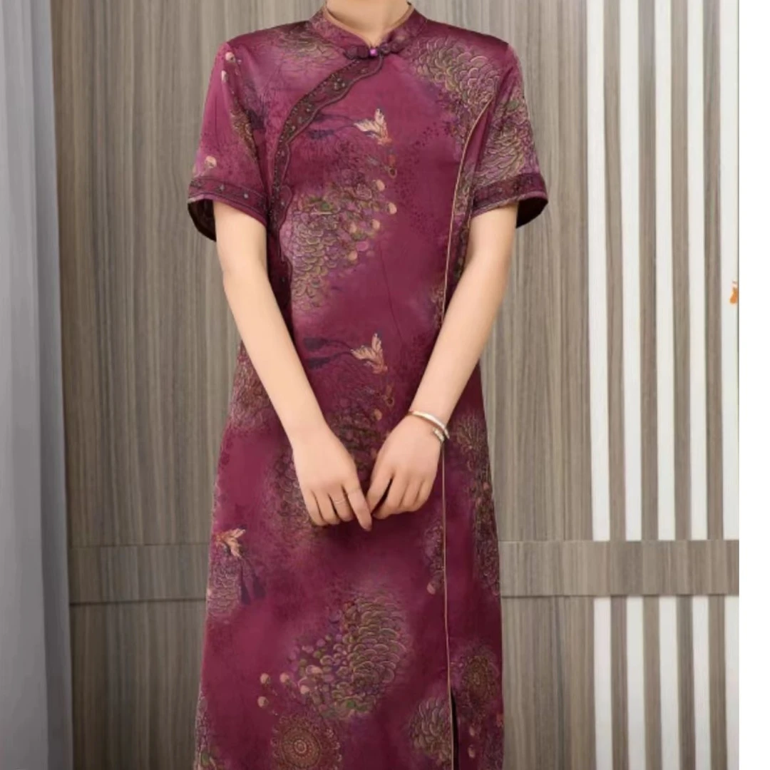 8512-10新款时尚气质连衣裙（紫色）