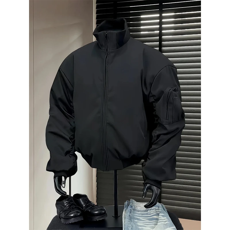 bomber立领ma1飞行员夹克棉服男冬季加厚夹棉oversize棒球服外套