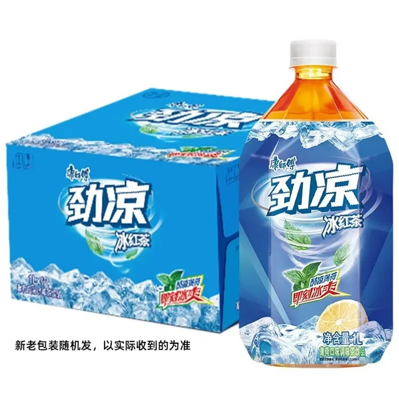 【到手12大瓶】康师傅劲凉冰红茶薄荷口味1L*12瓶整箱大瓶饮料夏季