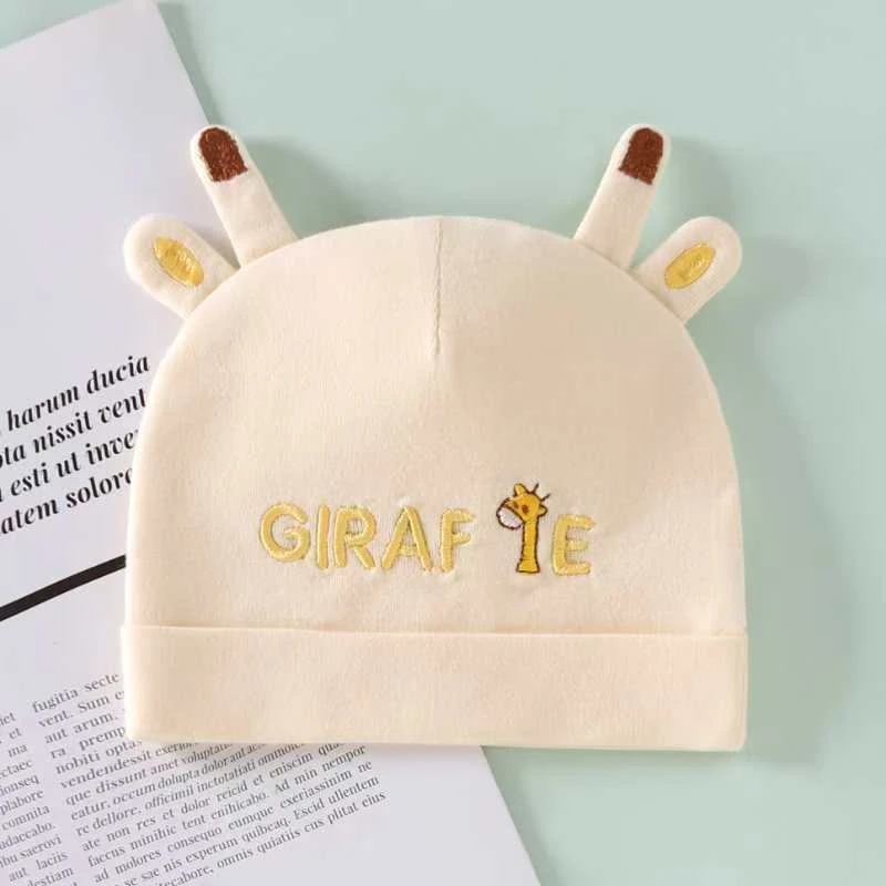 宝宝双层秋冬款卡通立体无骨胎帽子新生儿护头帽