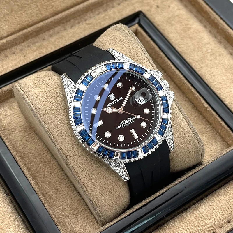 新款彩钻日历时尚简约休闲手表男机械表全自动防水潮流夜光男腕表