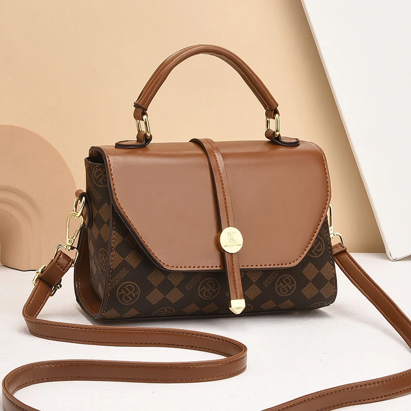 欧美复古包包2025新款潮手提包女斜挎包秋冬印花女包轻奢单肩包