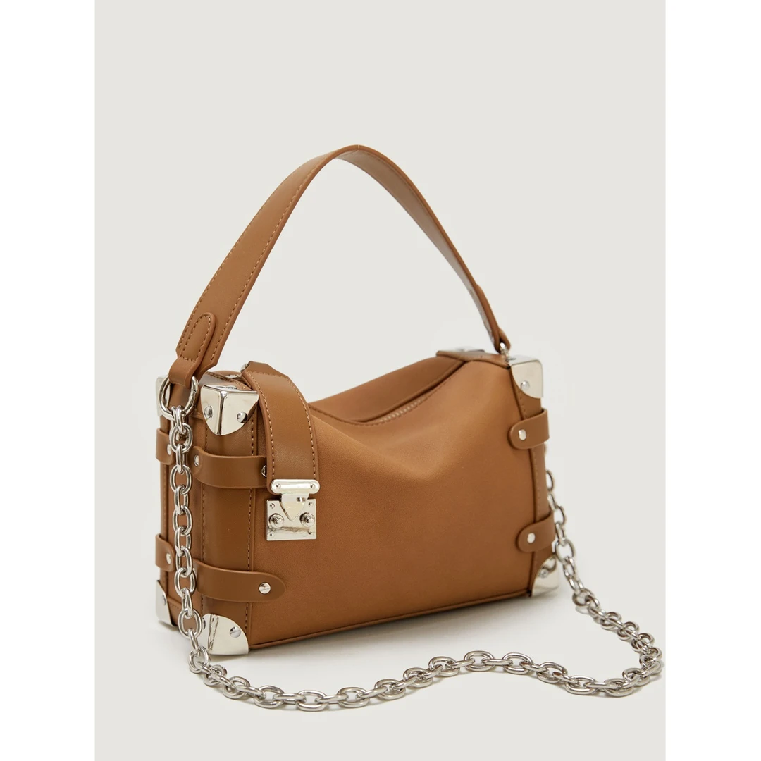 小众女包手提箱子包2025夏季新款高质感钮钉小方包时尚单肩斜挎包