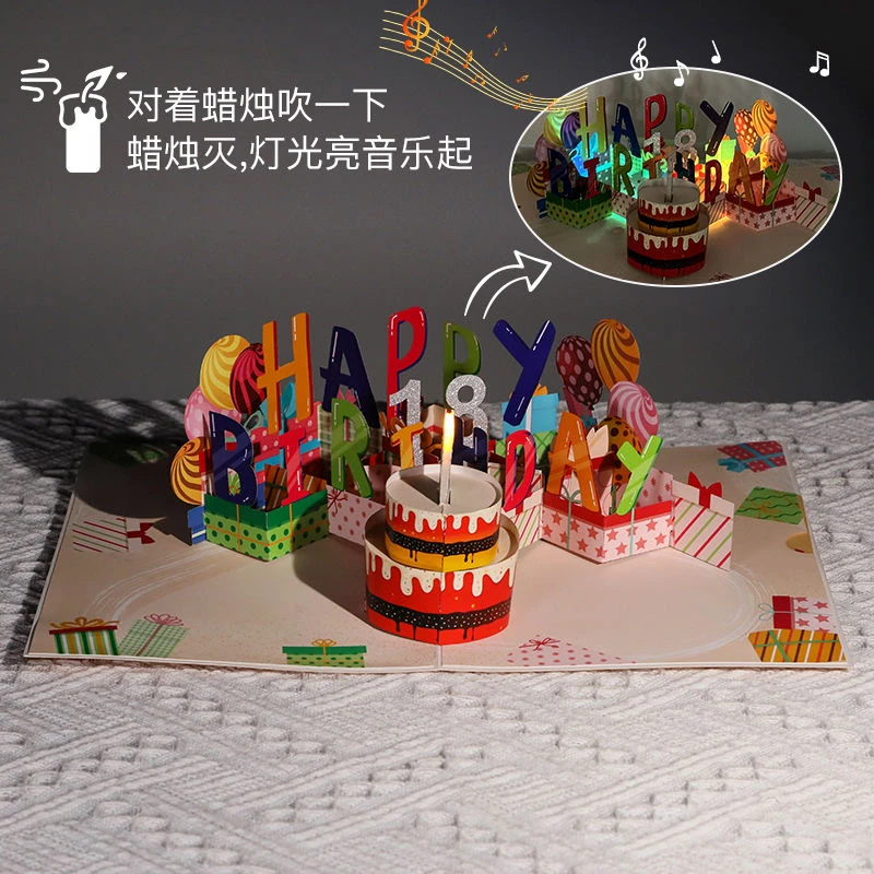 【正版授权】创意生日贺卡可diy年龄高级感立体送礼物情侣送人