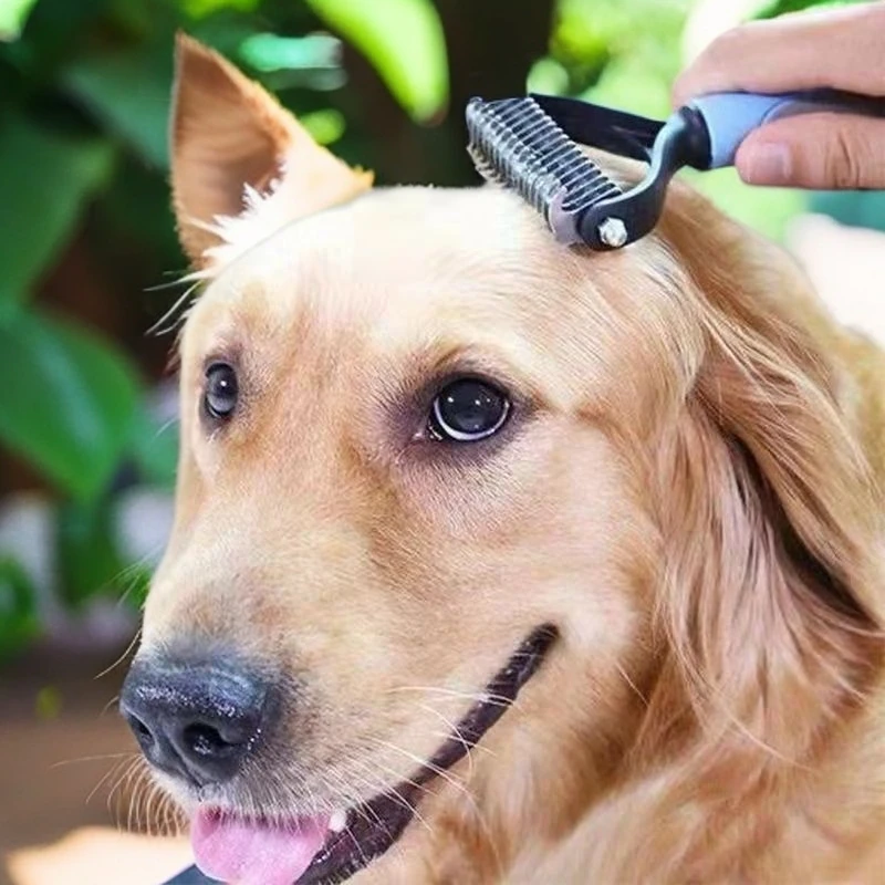 跨境热销宠物开结梳狗毛开结刀去浮毛褪毛梳子猫咪泰迪金毛美容梳