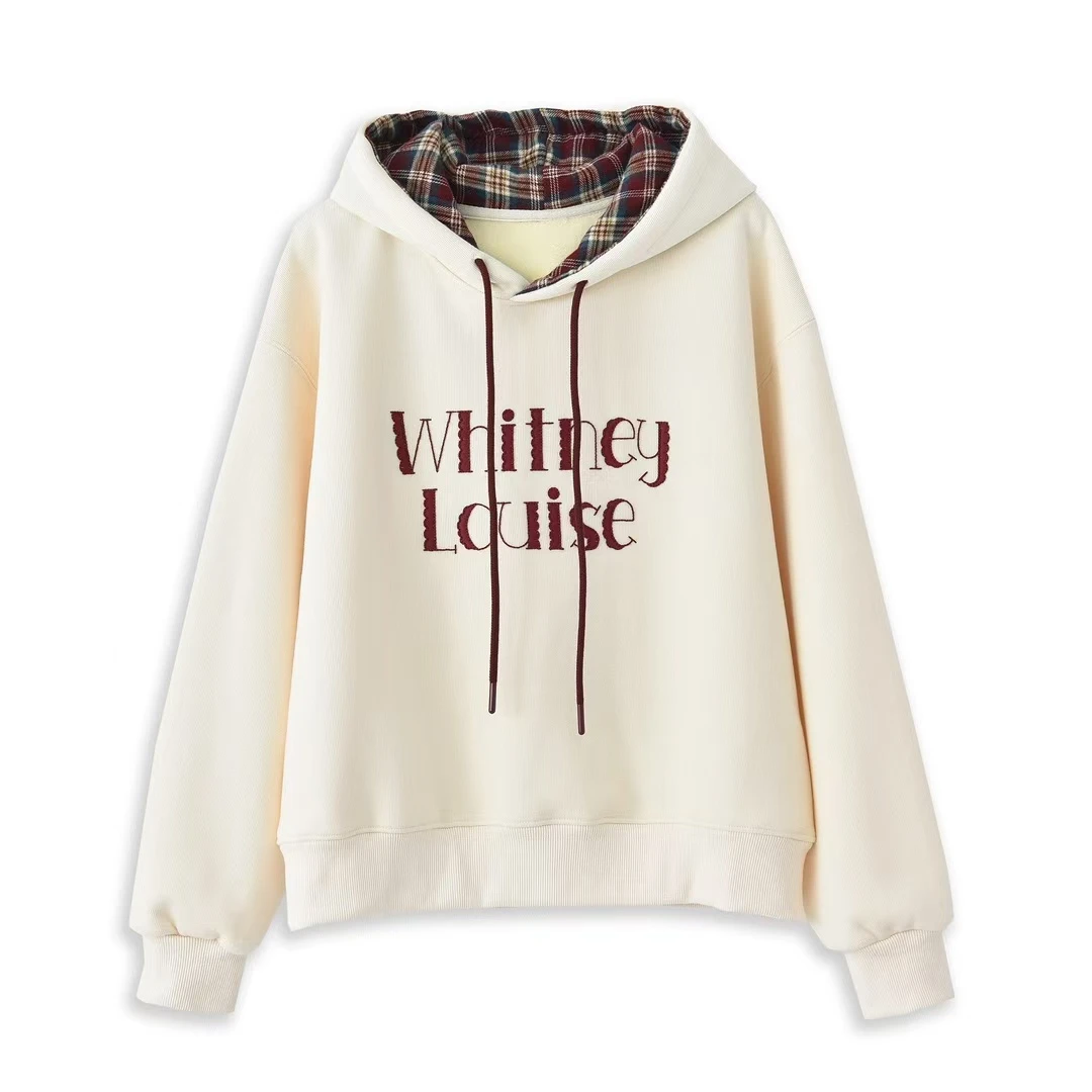 NE2024秋冬款加绒韩版刺绣连帽卫衣8230