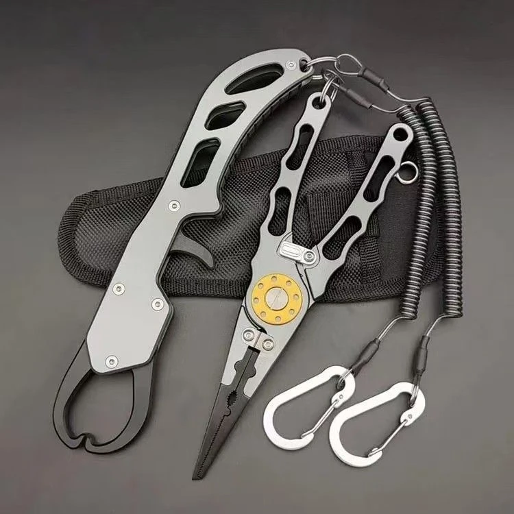 弯月套装多功能铝合金精选路亚钳控鱼器上环摘钩防滑钓鱼工艺Q635