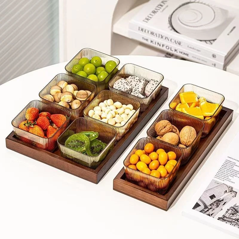 水果盘家用客厅茶点盘商用KTV亚克力收纳干果小吃碟酒吧果盘Q770