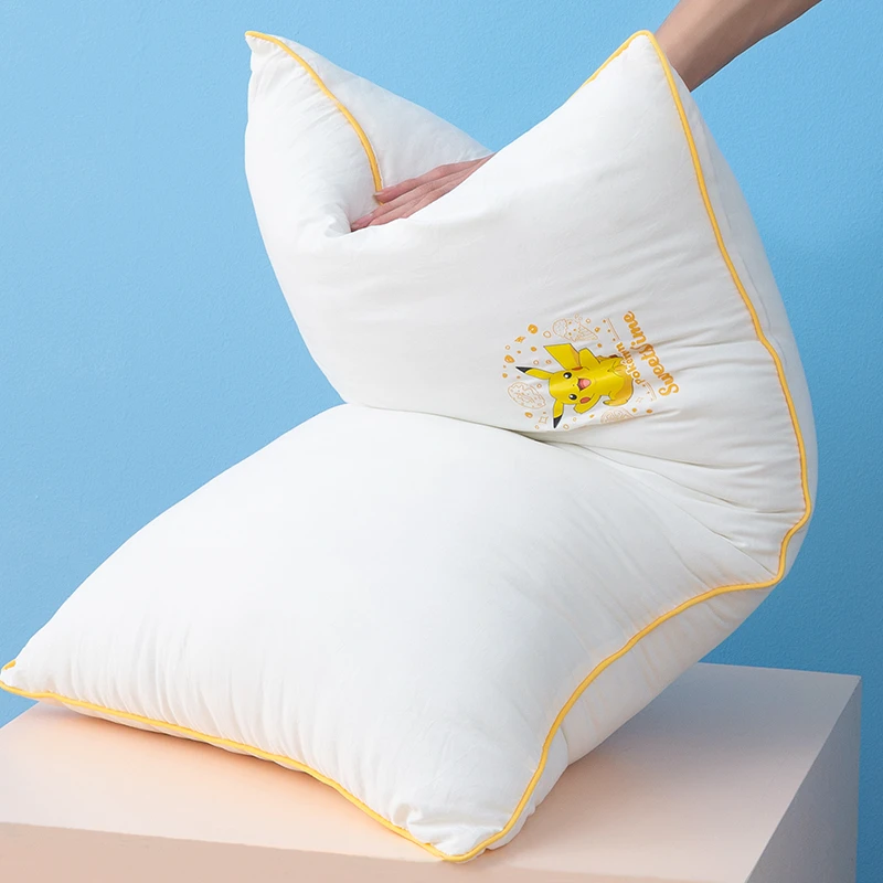 宝可梦皮卡丘原棉枕头护颈椎助睡眠学生儿童宿舍枕芯家用单人一只