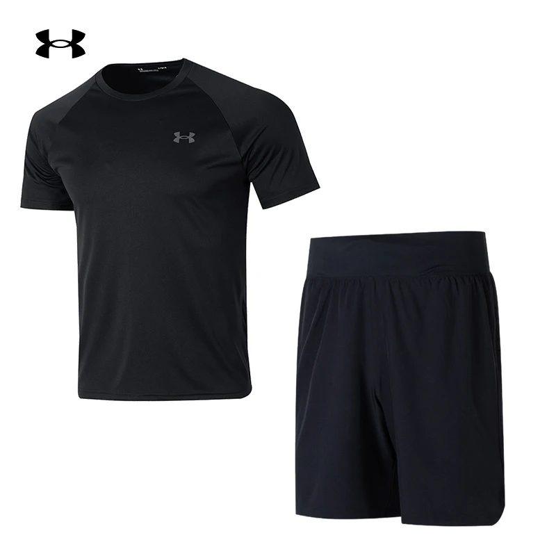 【流光风】安德玛运动套装男装春夏运动休闲短袖T恤时尚梭织短裤