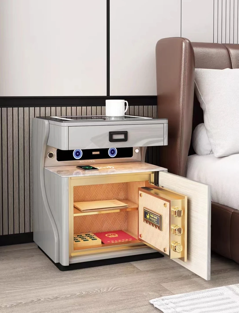 新款落地保险柜一体智能客厅创意简约抽屉式家用可移动轻奢床头柜