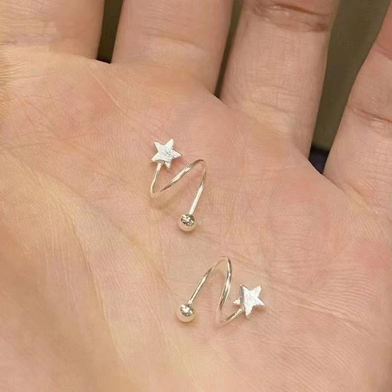 合金耳饰 养耳洞睡觉不用摘星星耳钉女925银针螺丝耳环高级感耳饰